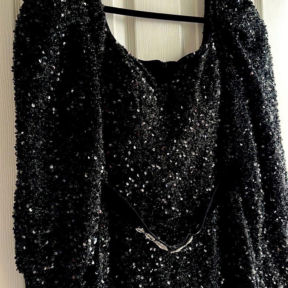 Winter long sequins dress